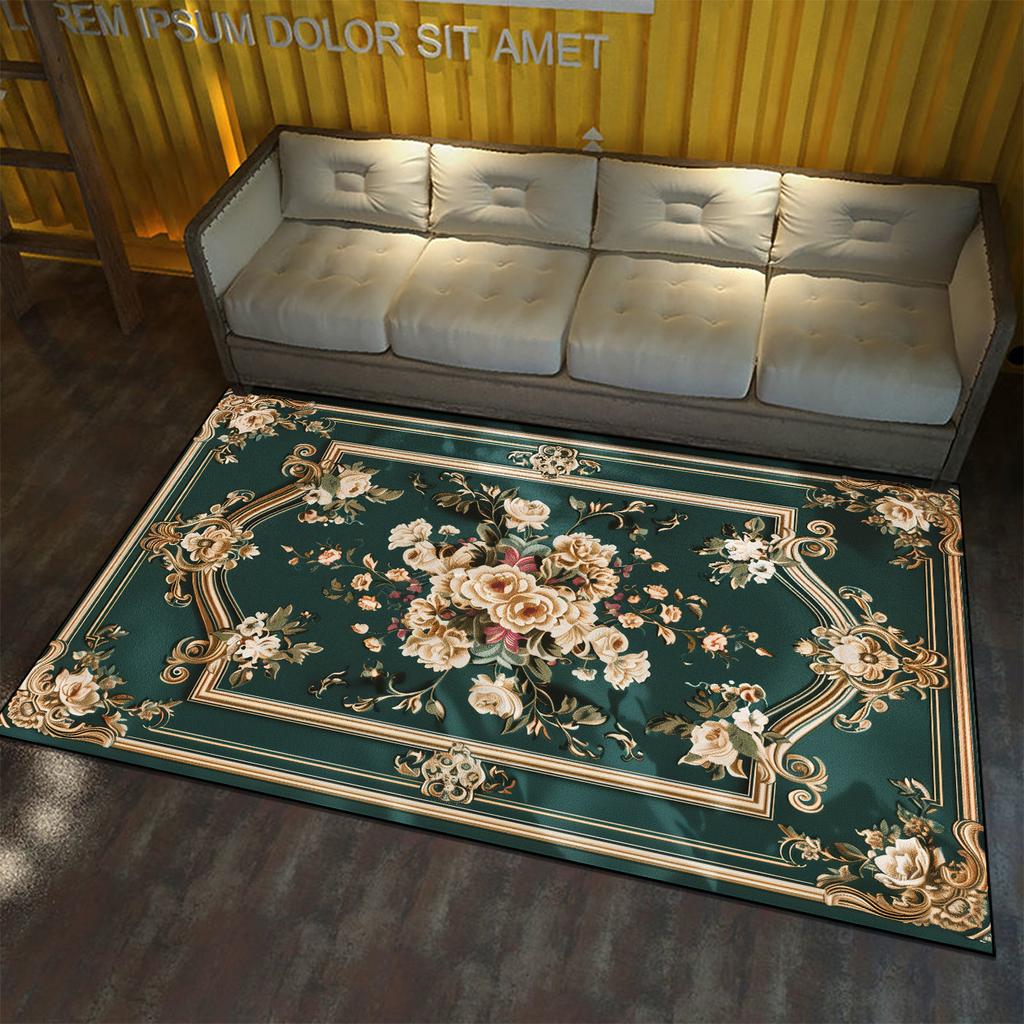 Европейский стиль большой площади ковер для гостиной цветочный узор украшение домашний напольный коврик нескользящий крыльцо входная дверь моющийся