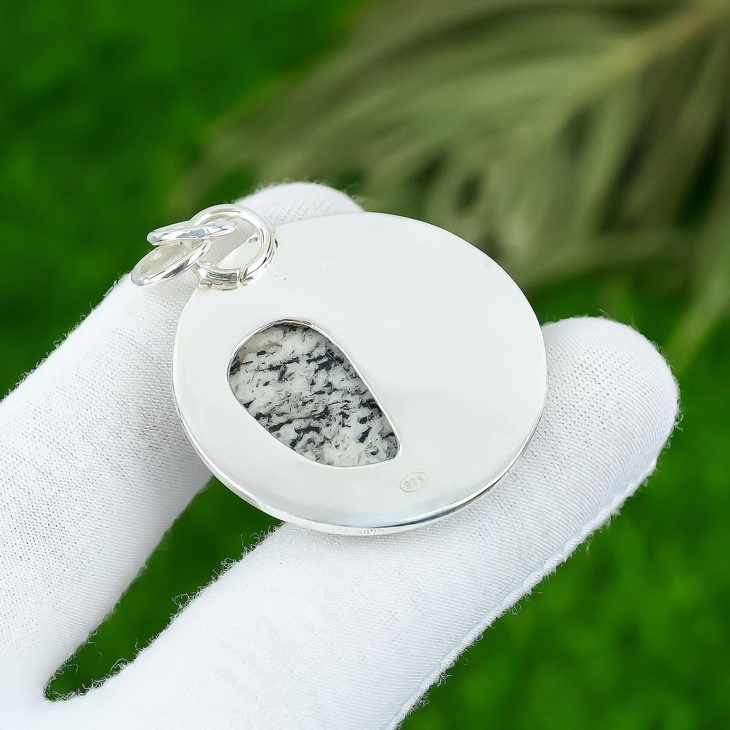 Подарок для женщин Ювелирная подвеска из стерлингового серебра 925 пробы с натуральным камнем К2 Яшма