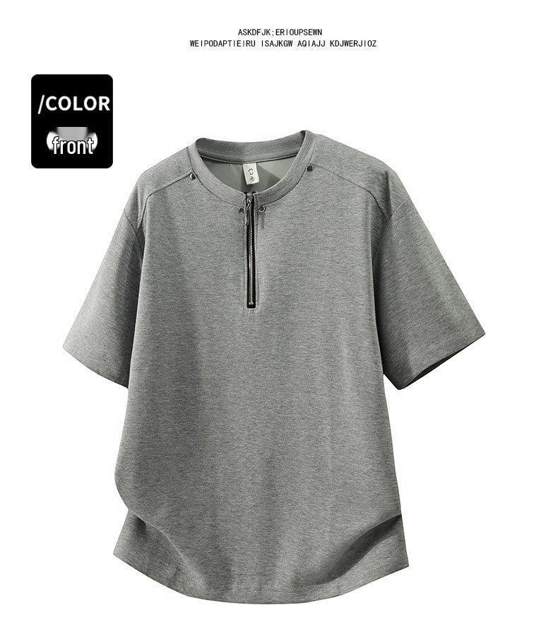 Men's 2026 Summer Ice Silk Quick-Dry Short-Sleeve T-shirt – Round Neck Polo Style