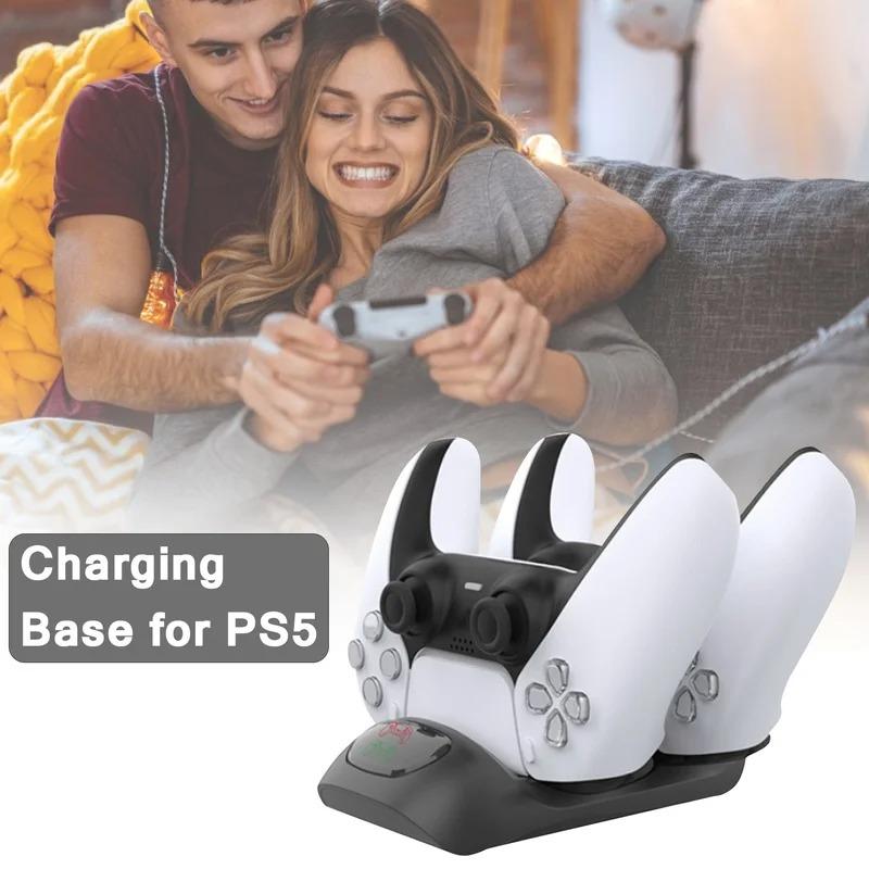 Док-станция для зарядки контроллера Dual Sense Двойное зарядное устройство с USB для PS5 USB Внешнее