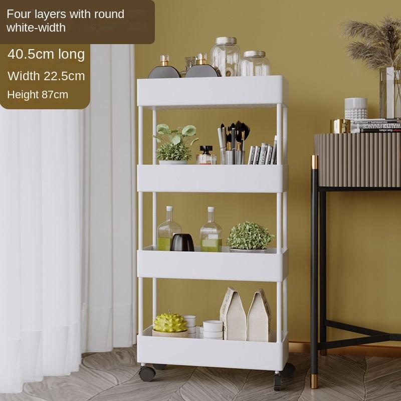 2/3/4-слойная стойка для хранения с узкими зазорами, полки для кухни, ванной комнаты, органайзер, мобильная тонкая тележка для хранения с колесной тележкой, экономия места