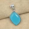 Превосходный синий халцедоновый драгоценный камень 925 пробы Серебряные украшения Прекрасный кулон