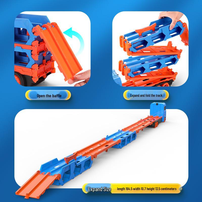 Children's Extra Large Transforming Toy Car Track & Alloy Racing Truck Set