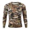 Spring and Autumn Outdoor Python Print 3D Jungle Camouflage Training Clothing Crewneck T Shirt Men's Loose Long Sleeves