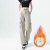 Fleece Overalls Women's Leggings Autumn and Winter New Thickened Warm High-waisted Straight Casual Sports Pants