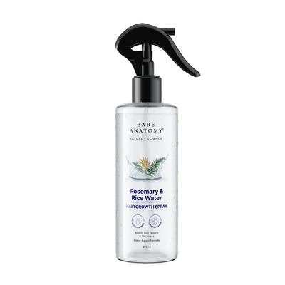 Bare Anatomy Nature X Science Водный спрей с розмарином для роста и густоты волос с рисовой водой|100% Натуральный экстрактНежирный и быстро впитывающийся|200 мл