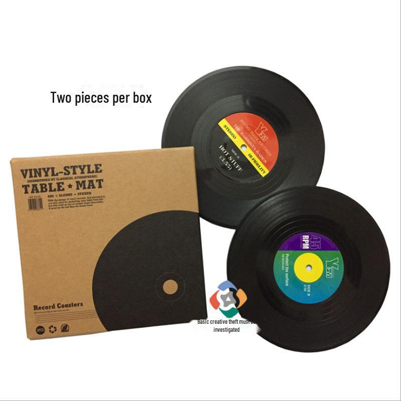 Подставка под виниловую пластинку в стиле ретро - нескользящая изоляционная подкладка
