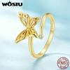 WOSTU Ажурные кольца на палец бабочки из стерлингового серебра 925 пробы для женщин, кольцо для вечеринки Grilfriend