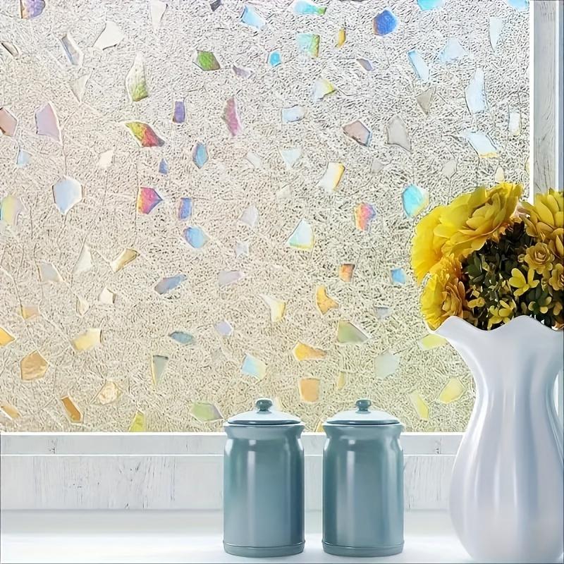 1 Roll 3D Colorful Stone Privacy Window Film Laser Electrostatic Frosted Glass Window Film, Glue-free Type, No Residue, Anti-peeping
