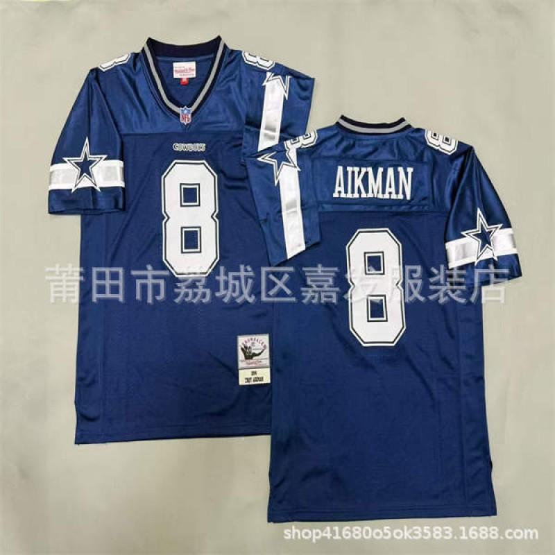 Dallas Cowboys Retro NFL Football Jersey Mens Cotton Embroidered Team Sport Shirt Fan Wear