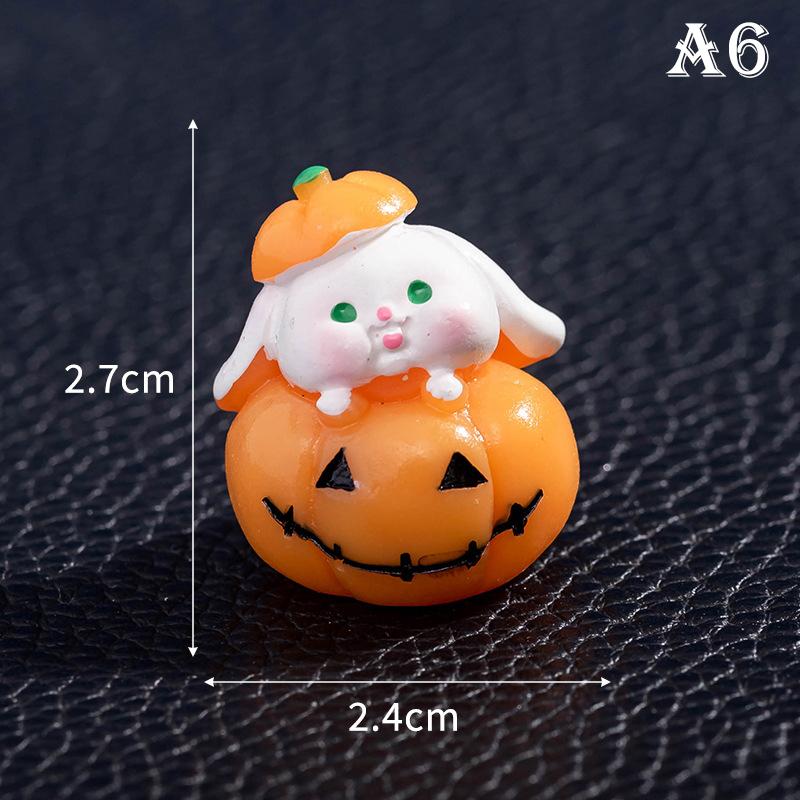 Cute Halloween Micro Landscape Miniature Figurines Resin Craft Mini Fairy Garden Ornaments Cute Pumpkin Ghost Decoration