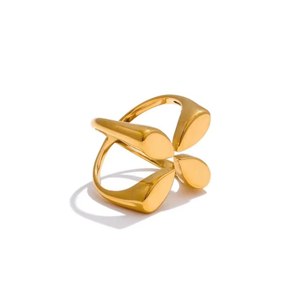 Gold Open Ring Geometric Minimalist Accessory Water Resistant Finger Ring for Women's Daily Outfit