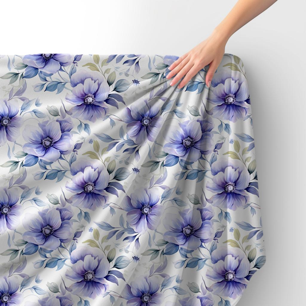 Royal Samt Stoff Polyester Zum Nähen - Motiv Blumen - Rdx2836