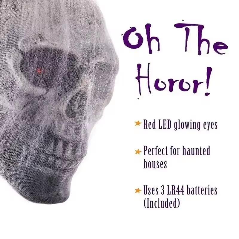 1 шт. Хэллоуин Ужас Светящаяся Паук с Управлением Звуком Хлопковый Череп Реквизит Дом с Привидениями Секретная Комната Декор для Двора