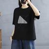 DIMANAF 2025 Новая летняя женская футболка больших размеров с круглым вырезом, коротким рукавом, свободного кроя, базовая, повседневная, с принтом