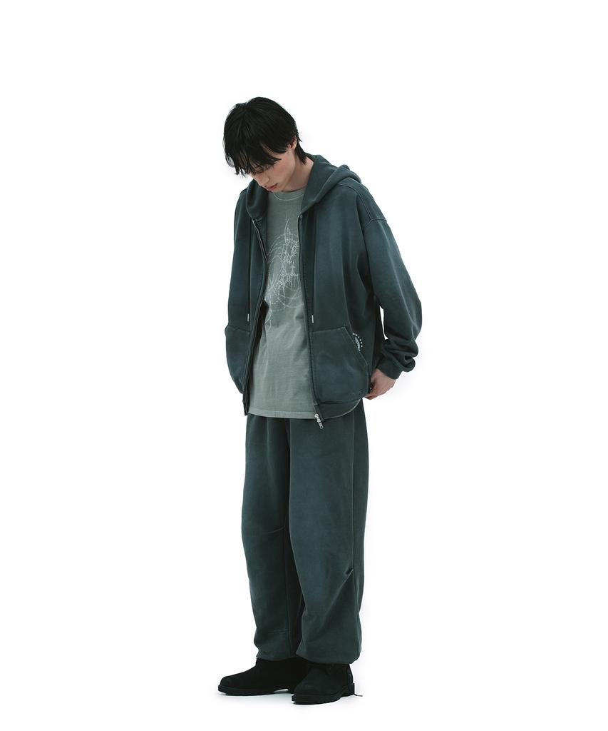 Defgarments Пигментная щетка с капюшоном на молнии [Угольный]