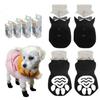 4PCS Anti-Slip Dog Shoes Pet Knitted Socks Cotton Small Medium Pets Booties No-Slip Paw Sole Dog Cat Puppy Doggie Shoes M L XL