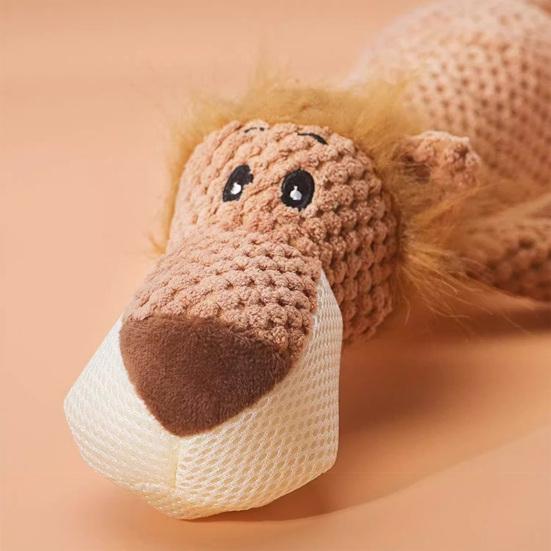 Плюшевая игрушка для собаки, мягкая пищащая жевательная игрушка, набитый лев, волк, слон, интерактивная игрушка для перетягивания для агрессивных жевателей, развлечение для кусания