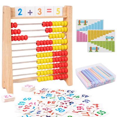 CRIMOCA 100 Ball Abacus Number Card Sticks Number Table Set 100 Ball Abacus Abacus Rainbow Abacus 100 Toy Обучающая игрушка для мальчиков