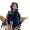 Plaid Scarf Winter New High-end Thickened Versatile Warm Shawl Student Couple Scarf Retro Style