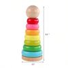 Stacking Rings Toy Wooden Rainbow Stacker Toddler Learning Toys For 18 Months 2 Year Old Baby Boys Girls  Perfect Christmas Halloween, New Year's Gift