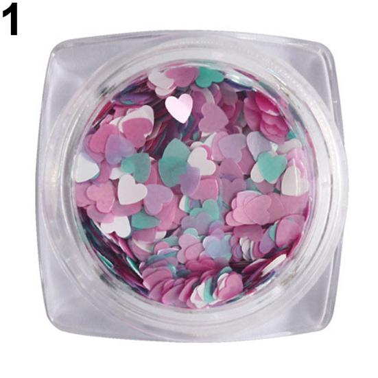 Shiny Glitter Love Heart Sequins Nail Art Decoration Manicure DIY Tool