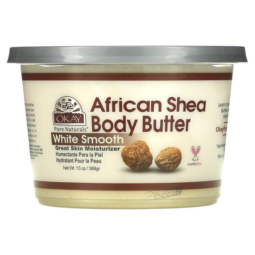 Okay Pure Naturals African Shea Butter, White Smooth, 368 G (13 Oz)