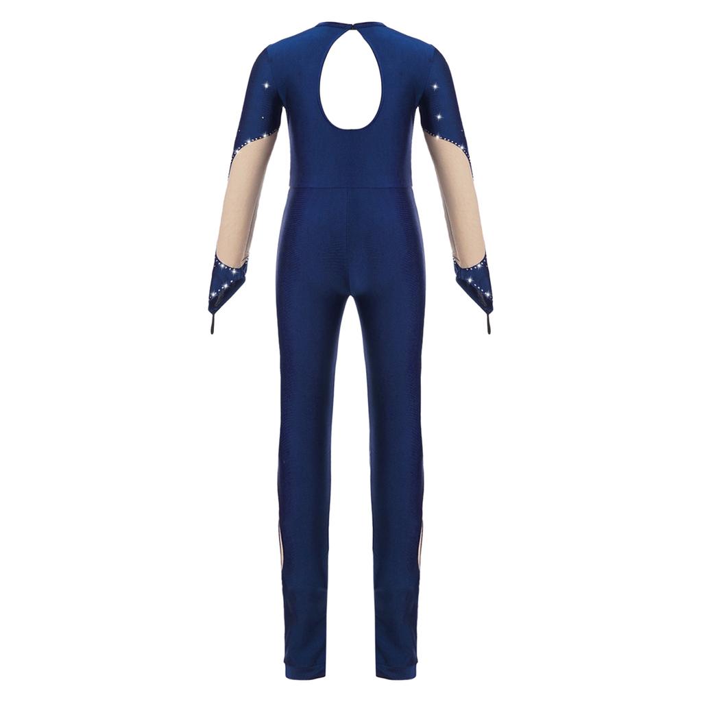 Боди для катания на коньках для девочек, комбинезон для балета и танцев, гимнастический комбинезон, трико, танцевальная одежда, комбинезон с длинными рукавами