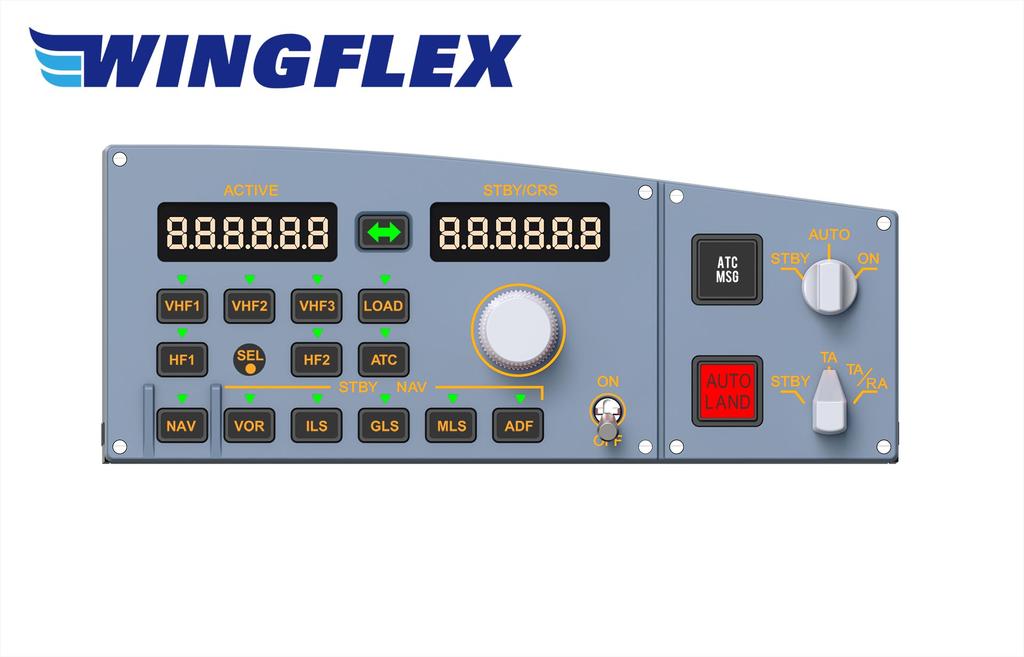 WINGFLEX A320 RMP CUBE Flight Simulation Flight Control for Airbus A320. Experience the Feel of a Real Airplane with Precise Control and