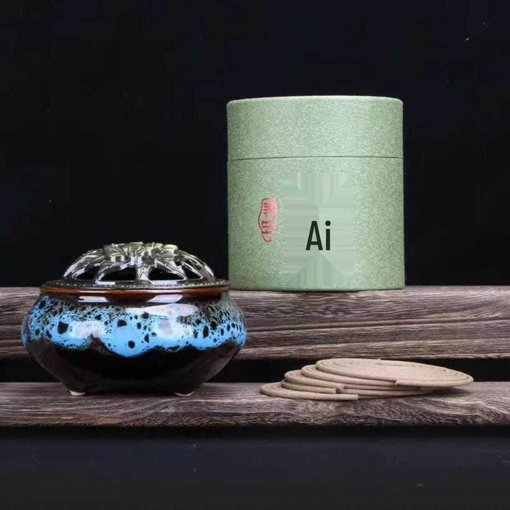 Natural Agarwood & Sandalwood 48-Coil Incense for Bedroom Air Purification with Mugwort in Home Use Paper Box