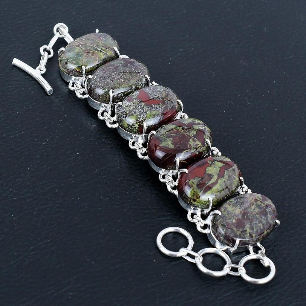 Natural Dragon Blood Stone Gemstone Handmade 925 Sterling Silver Bracelet, Dragon Blood Stone Bracelet For Wife , Unisex Bracelet Valantine Day Gifts