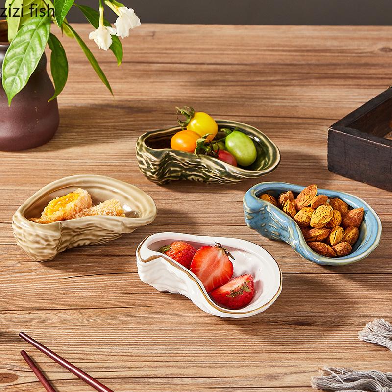 Керамическая тарелка для устриц в японском стиле, нестандартная тарелка для закусок, блюдо для суши, миска для сашими, молекулярная кухня, креативная посуда для отелей