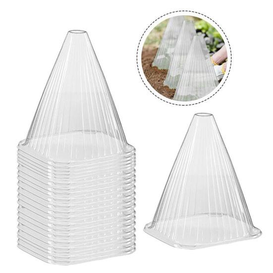 10 Pcs Plant Cloches Transparent Cloches Nursery PET Plastic Reusable Garden Cover Plant Windbreak