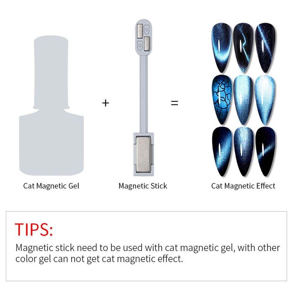 Nail Magnets Double Head Manicure Nail Polish Magnet Stick Nail Art Magnet Tools Cat Eye Magnet Stick Cat Eye Magnet Block