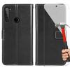 Чехол для Redmi Note 8 - В комплекте Закаленное Стекло - Эффект Черной Кожи - Ударопрочный - Усиленная Защита