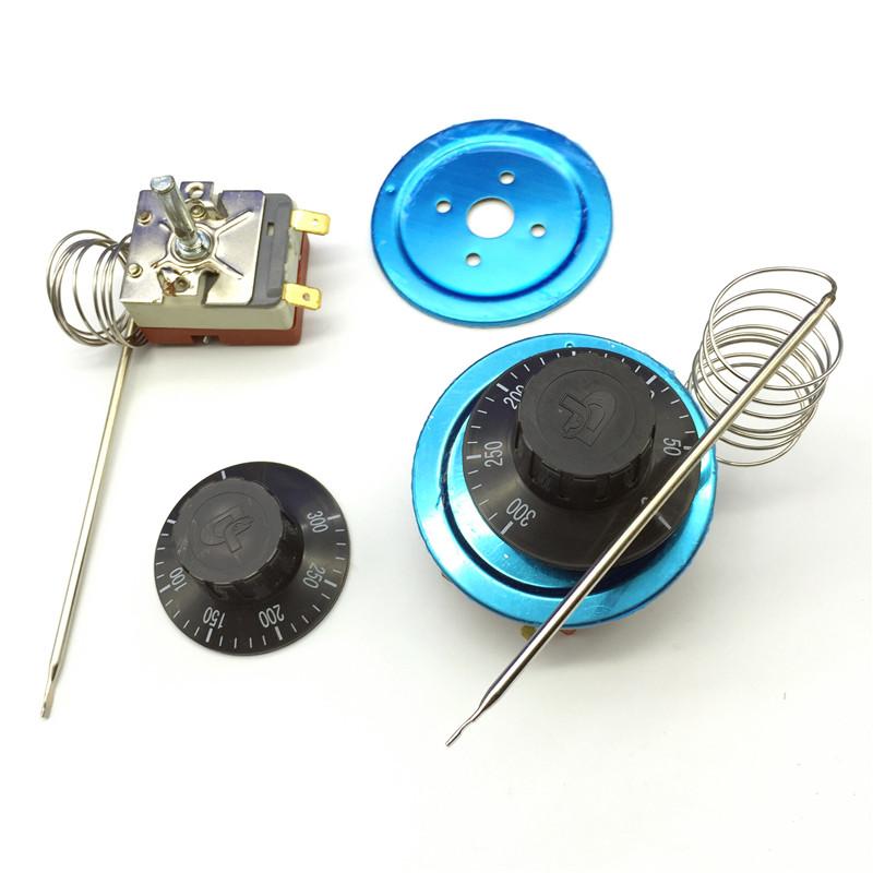 Поворотный регулятор температуры AC220V 16A Термостат с циферблатом Переключатель управления температурой Для электрической духовки 50-300 градусов Цельсия