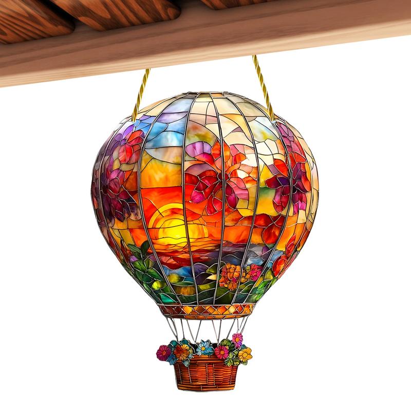 Hot Air Balloon Window Decorations Acrylic Wall Hangable Colored Decor Indoor Window Decor Hangable Art for Indoor Outdoor