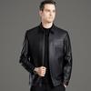 Мужская кожаная куртка из овчины с лацканами, деловая повседневная кожаная куртка, модная простая куртка, новый стиль
