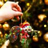 Christmas Pendant Acrylic Santa Hat Animal Decoration Festive Animal Hanging Ornament for Tree