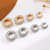 1/4/8Pcs C Shape Round Cartilage Clip Earrings For Women Luxury  Fake No Pierced Geometric Ear Cuff Jewelry
