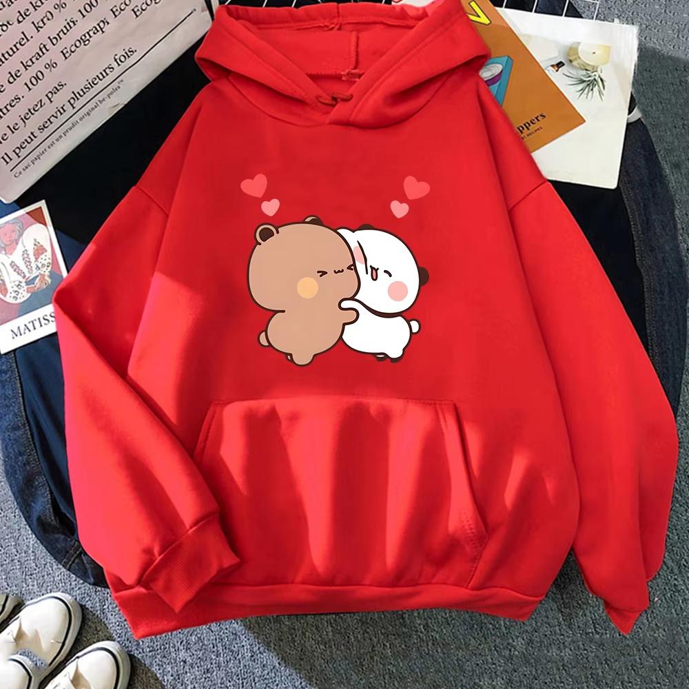 2025 new men's and women's panda fleece pullovers, cute style cartoon-patterned pullovers, pullovers with patterned prints