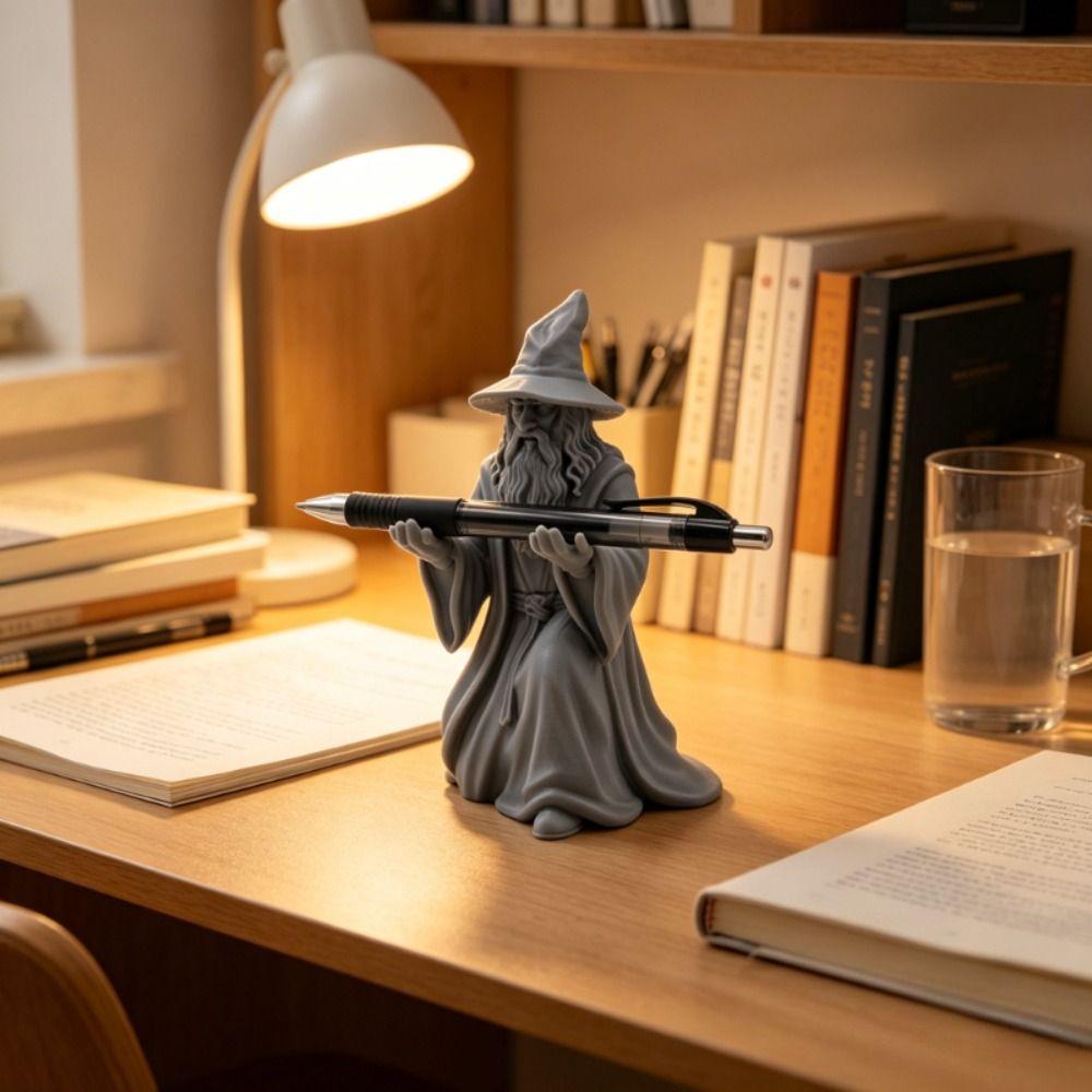 3D Printed Wizard Statue Model Creative Design Wizard Ornament Fashion Pen Holder  Gift