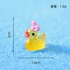 30pcs Luminous Resin Mini Yellow Duckling Miniatures Doll House Glow-in-the-Dark Ducks Figurines for DIY Aquarium Garden Decor