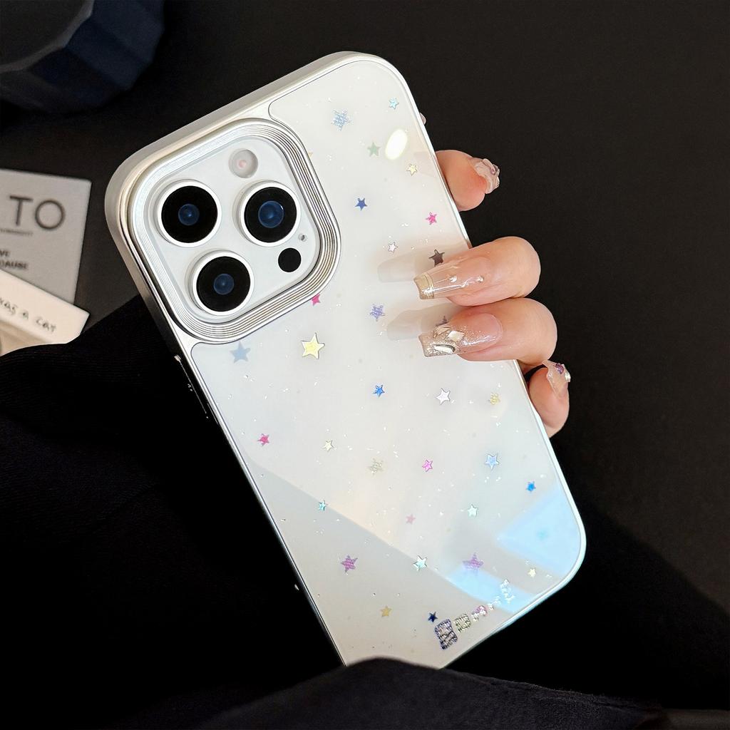 Позолоченный Ins Корейская звезда для чехла для мобильного телефона Apple 17 16pro Max для IPhone 13 Противоударный 14 Нишевый 11