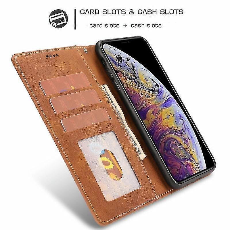 Case cover For Iphone X / Xs Fantasy Classic Skinfeel Calfskin Texture Magnetic Buckle Horizontal Flip Pu Leather Case With Holder & Card Slot & Walle