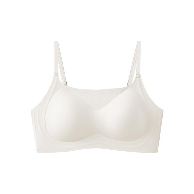 Traceless liquid foundation underwear women's small breasts gather and show large external expansion comic bra white t invisible beauty back