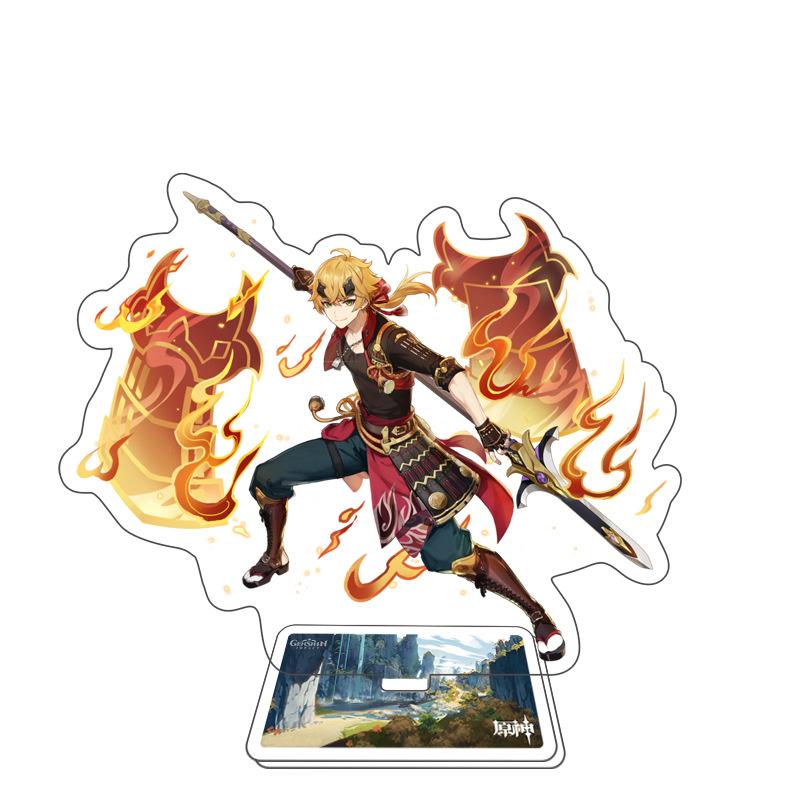 Игра Genshin Impact Стенд для фигурки Модель Игрушка 15 см Кэцин Шэнь Хэ Аратаки Итто Акриловая пластина с фигуркой Настольное украшение Подарок