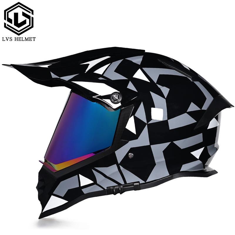 Off-road Rally Helmet Full Helmet Locomotive Long-distance Men's and Women's Multifunctional New Double Lens Highway Rally Universal in All Seasons