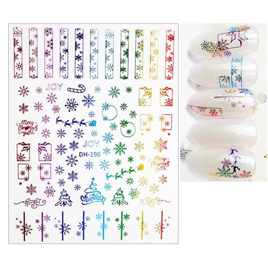 Nail Sticker Christmas Patterns 3D Effects DIY Snowflakes Christmas Nail Art Foils