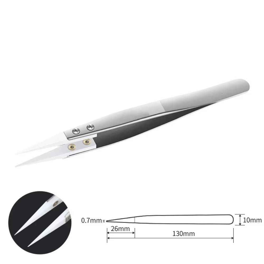 Stainless Steel Ceramic Tipped Tweezers Fine Pointed Tip Ceramic Heat Resistant Tweezer Tips Heat Pointed Resistant